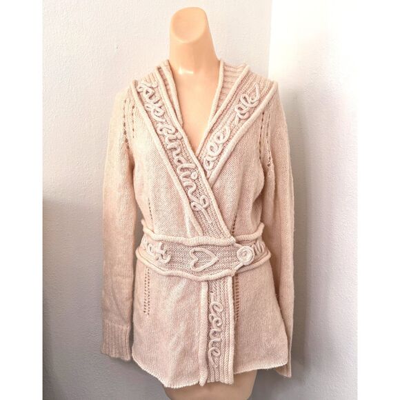 Chic Cream Belted Cardigan - Picture 1 of 8